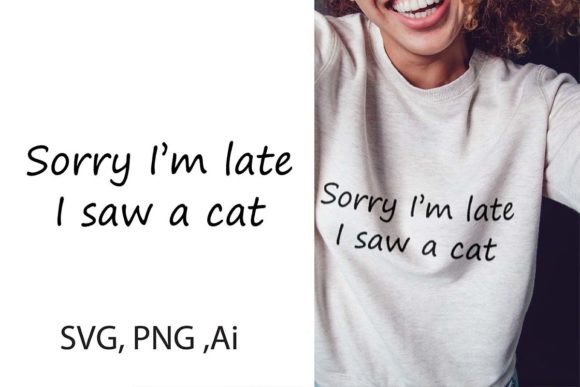 Adorable Cat Funny T-Shirt Design: Ai, SVG, PNG for Print