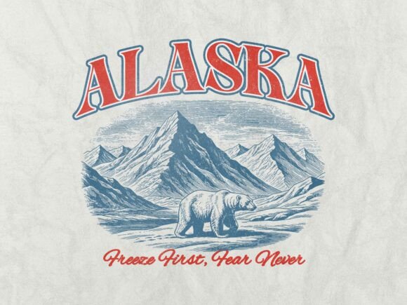 Alaska Vintage Retro Tshirt Design: A Premium Creative Asset