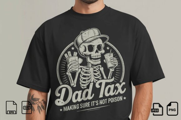 Dad Tax Skeleton SVG: Playful Design for Merch