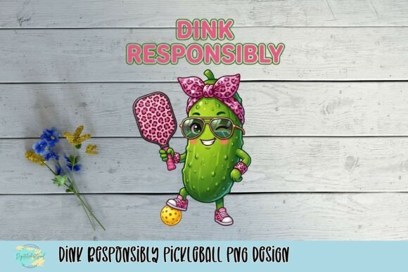 Dink Responsibly: A Playful Pickleball PNG Design