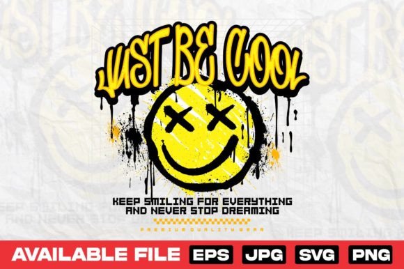 Graffiti Smiley Face: Urban Streetwear Design Asset