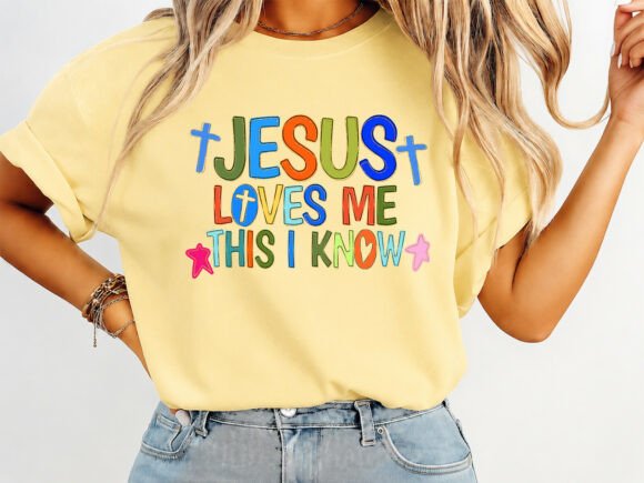 Jesus Loves Me Religious T-shirt Design: Faith & Typography