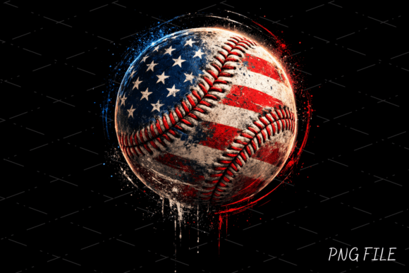 Patriotic USA Baseball PNG Design: A Dynamic Visual Asset
