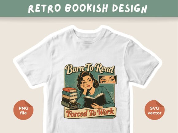 Retro Book Lover PNG: Vintage Design for Modern Brands