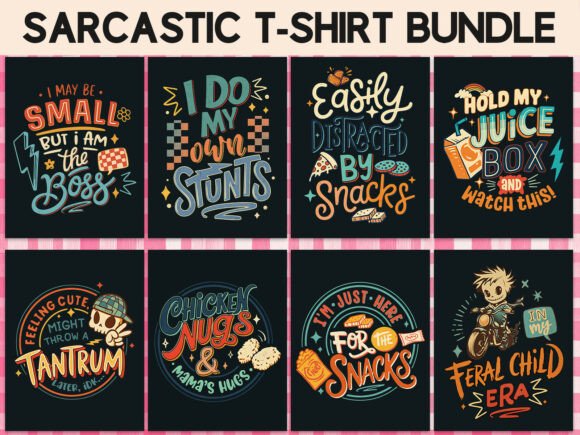 Sarcastic Kids T-Shirt Design Bundle: Bold Typography for Modern Brands
