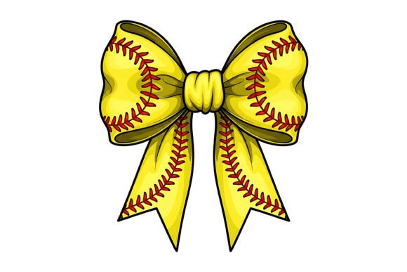 Softball Ribbon Bow Sports Design: Creative Asset Guide