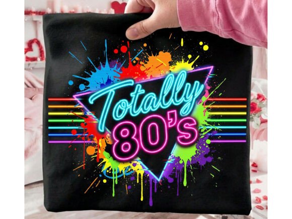 Totally 80s Retro Neon Tshirt Design: A Modern Graphic Asset