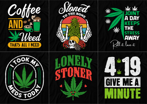 Weed T-Shirt Design Bundle: 420 Graphics for Modern Branding